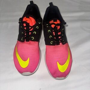 Nike Women's Pink and Neon Yellow Athletic Sneakers size 7